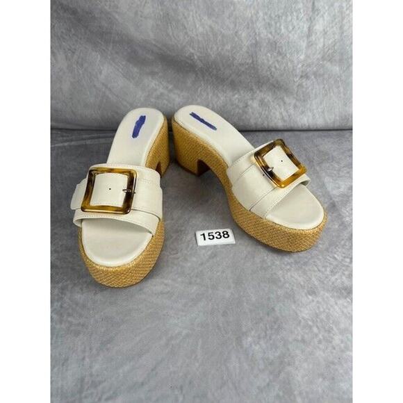 Nordstrom Women’s 7.5M Courtney Sandals Sandal Platform Slide Ivory - Picture 6 of 6